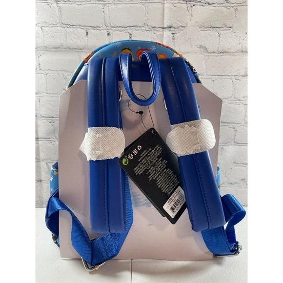 Loungefly Disney Frozen Chibi Mini Backpack Elsa Anna Olaf Blue Bag NEW - Picture 4 of 12